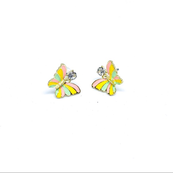 NWT Spring Color Butterfly Gold Post Earring - Picture 1 of 5
